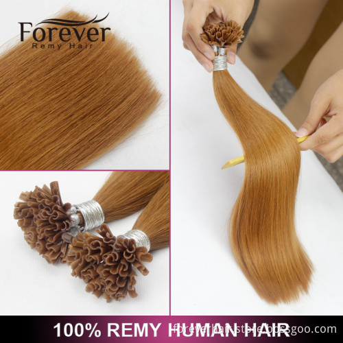 Forever best quality 100% fusion remy brazilian Human Hair Wholesale bond prebonded keratin human hair u tip extensions